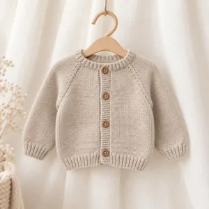 Baby Classic Cardigan – Top Down Raglan Knitting Pattern