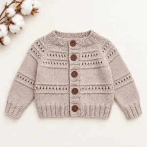 Cotton Bloom Lace Baby Cardigan Knitting Pattern